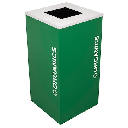 Ex-Cell Kaiser 24-Gal. Square Receptacle - Organics Decal, Green RC-KDSQ-O EGX